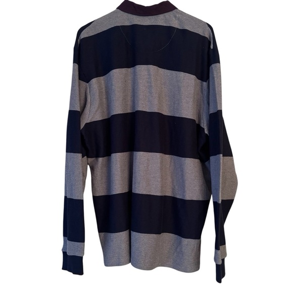 Next Supply NEW medium knit rugby gray navy stripped collared sweater shirt XXL - Picture 2 of 5